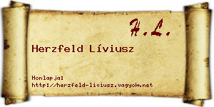 Herzfeld Líviusz névjegykártya